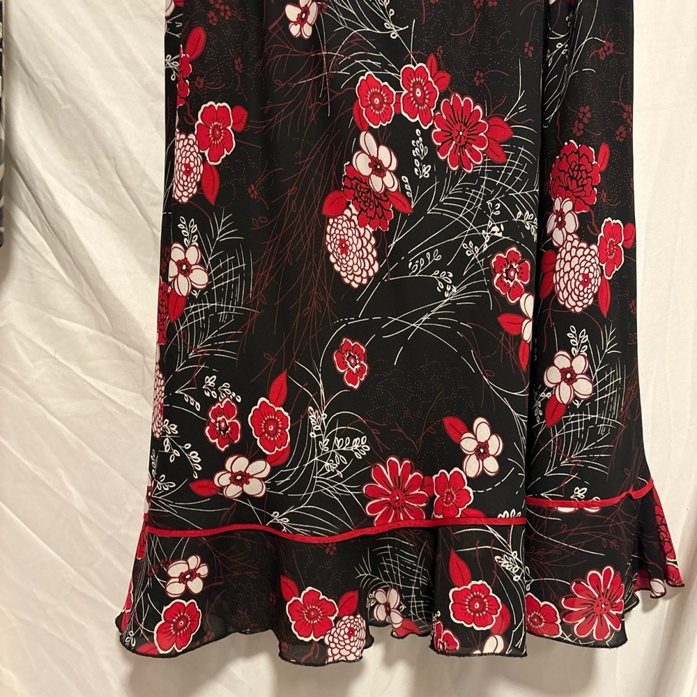 Dressbarn Black and Red Floral Dress